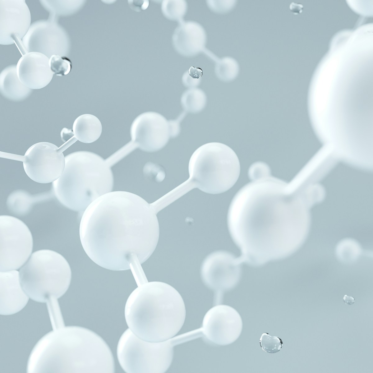 Home white molecular structure 3D render